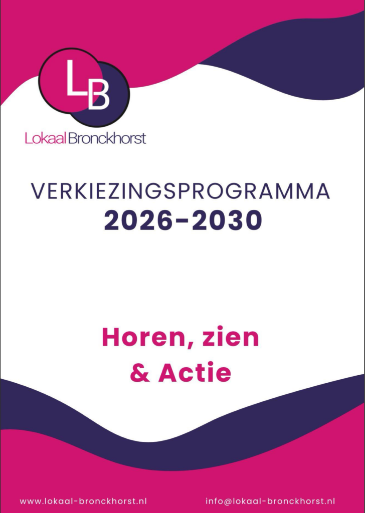 Voorblad verkiezingsprogramma Lokaal Bronckhorst